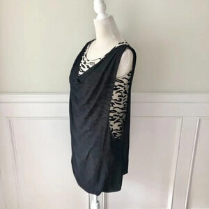 Black Mesh Overlay Tank Dress M